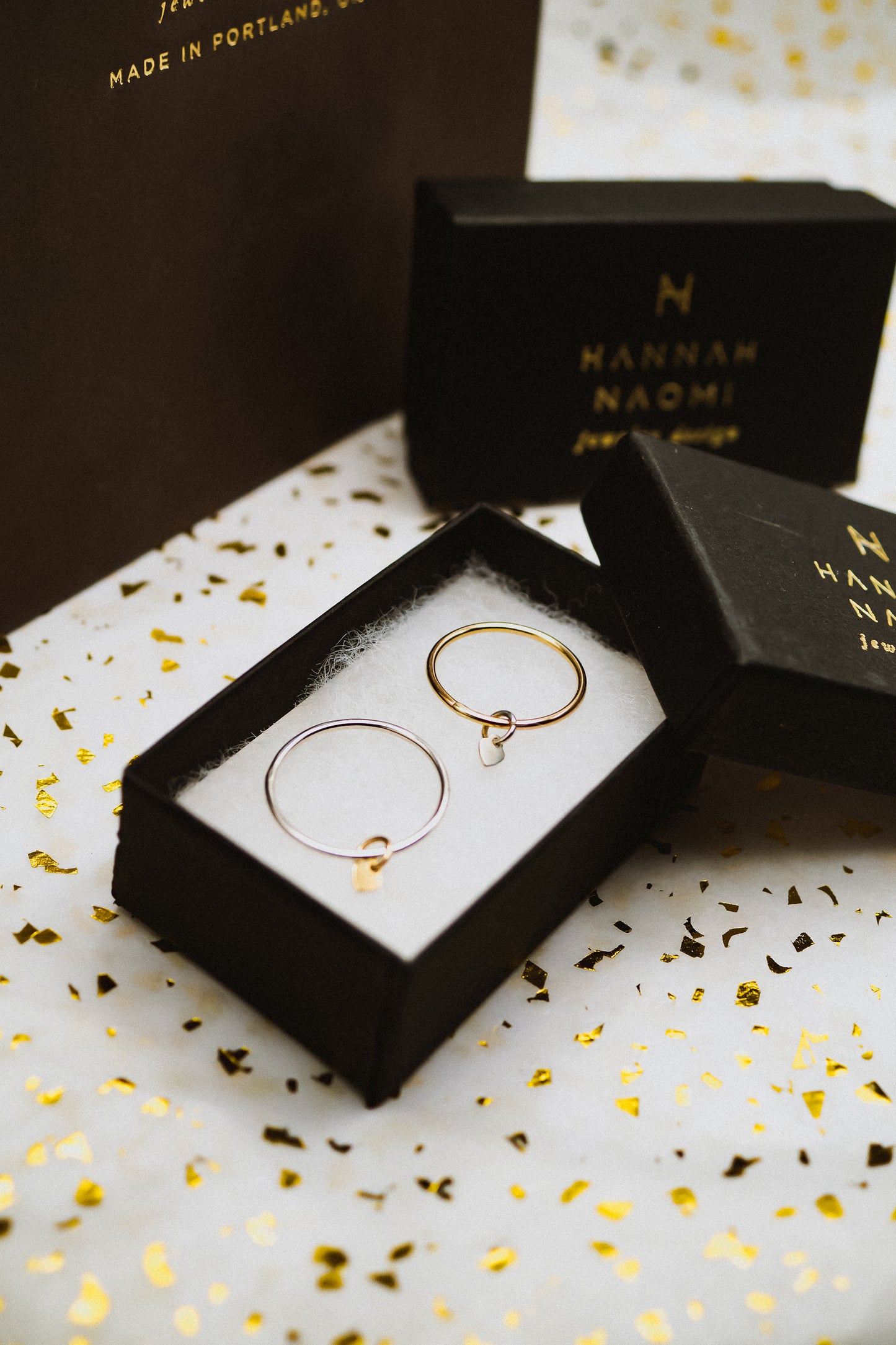 Bestie Charm Ring Set of 2, Mixed Metals