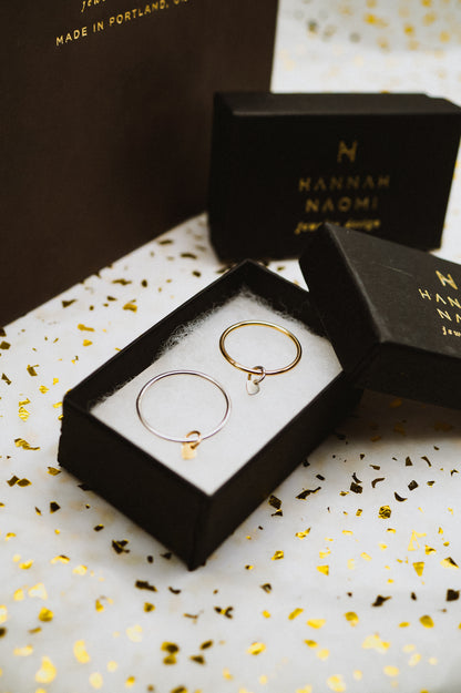 Bestie Charm Ring Set of 2, Mixed Metals