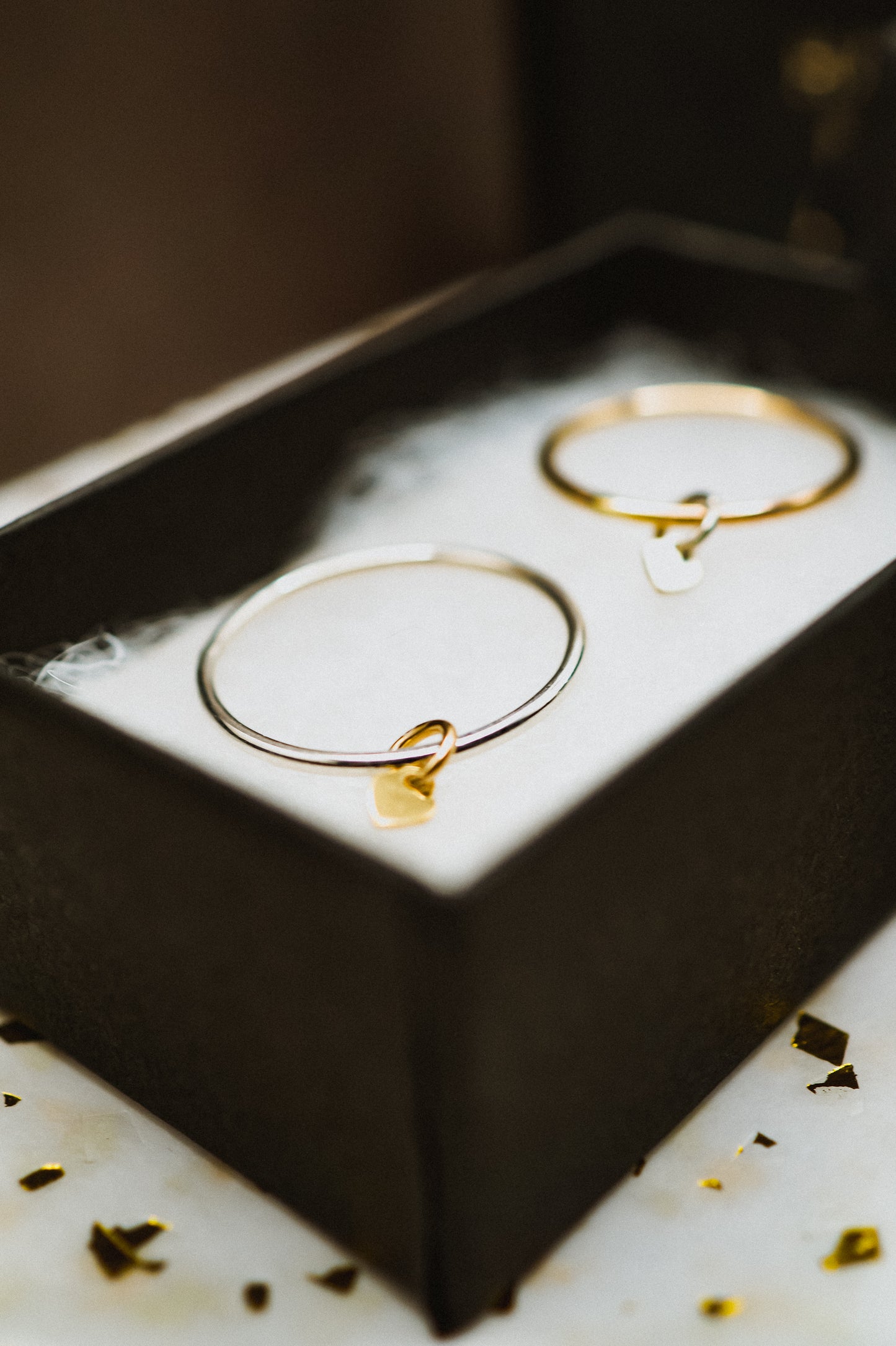 Bestie Charm Ring Set of 2, Mixed Metals