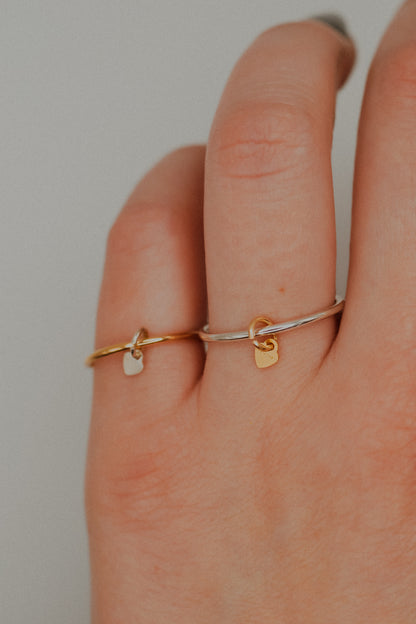 Bestie Charm Ring Set of 2, Mixed Metals