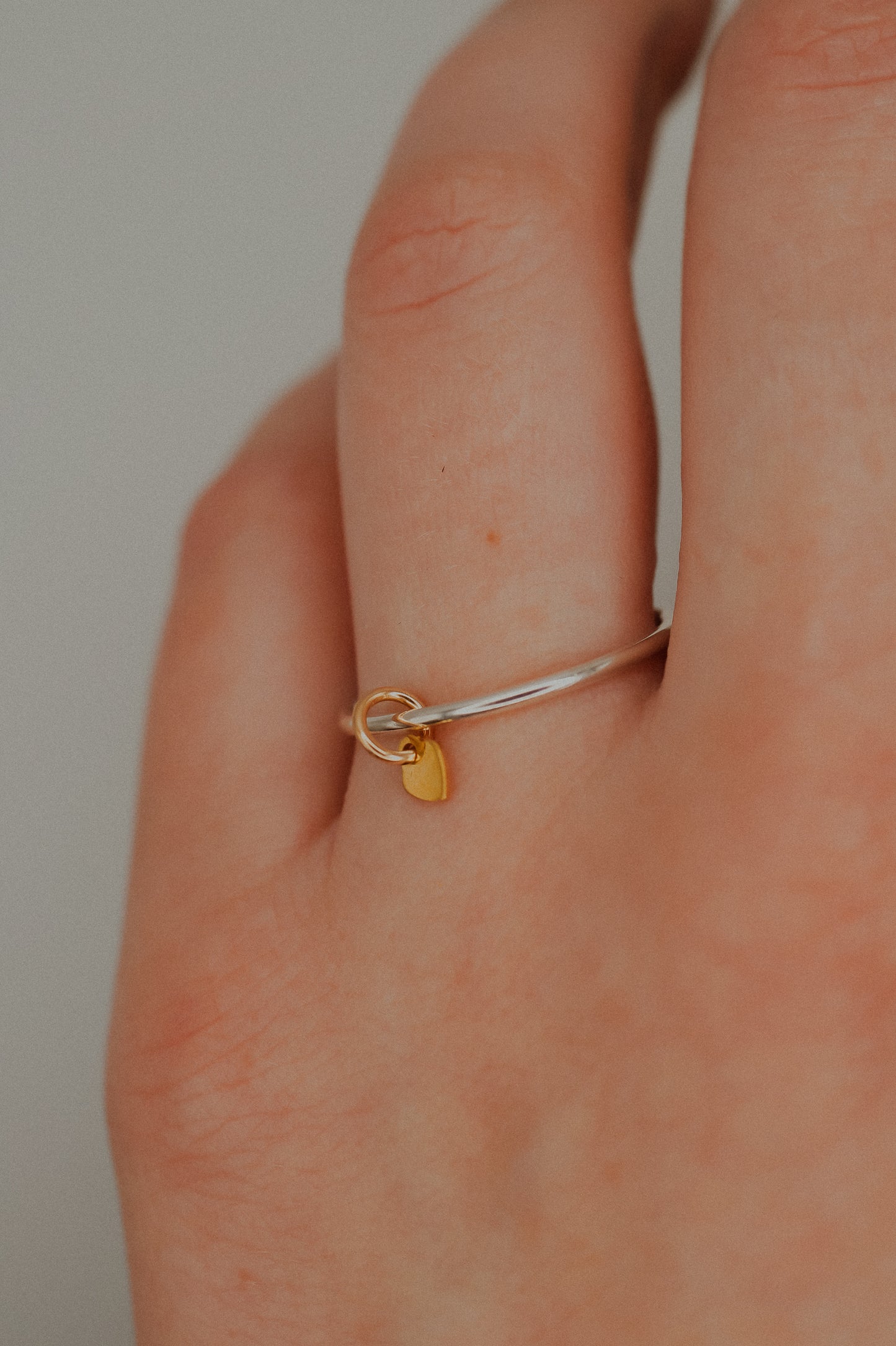 Bestie Charm Ring Set of 2, Mixed Metals