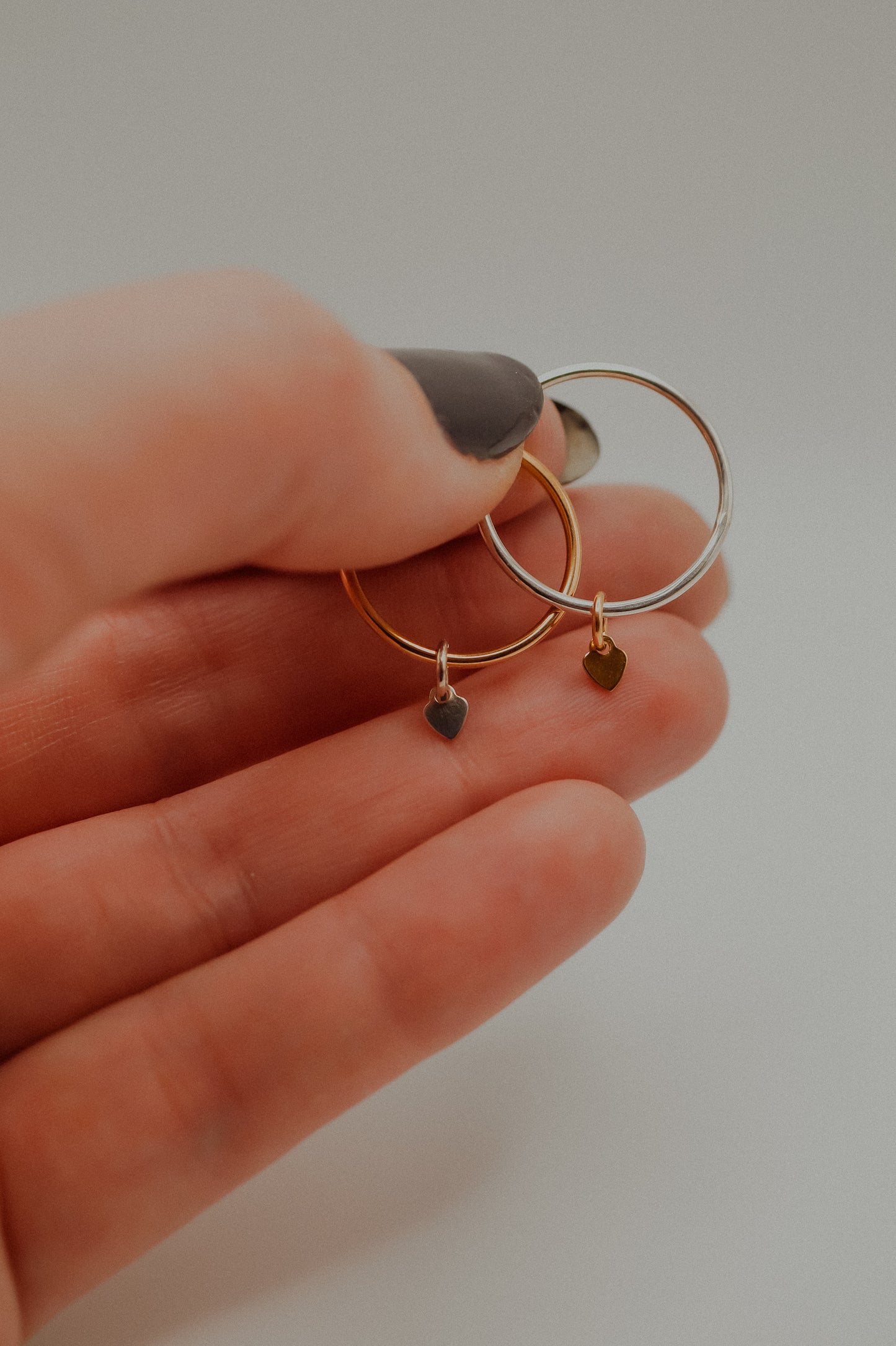 Bestie Charm Ring Set of 2, Mixed Metals