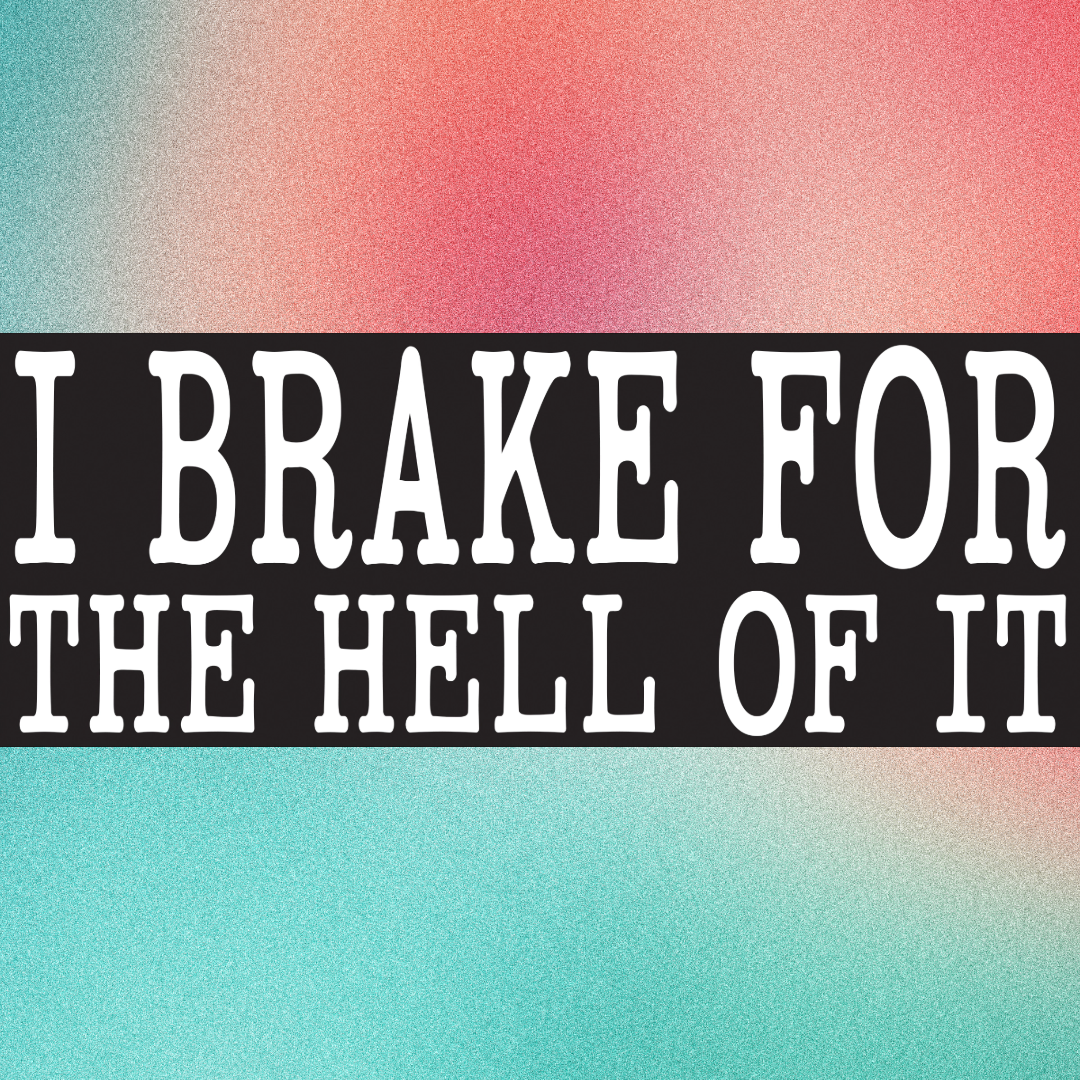 I Brake For The Hell Of It Bumper Magnet