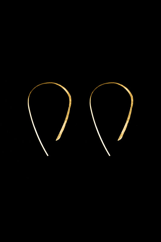 Mini U-Shaped Open Hoop Earrings in Solid 14K Gold or Rose Gold