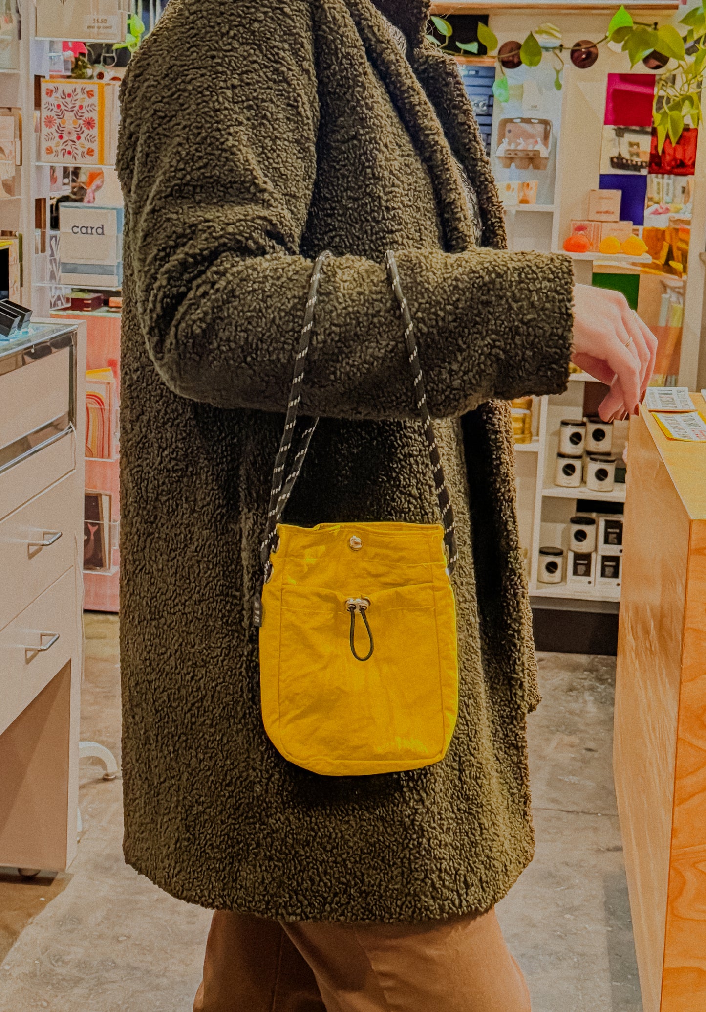 Mustard Small Drawstring Bag