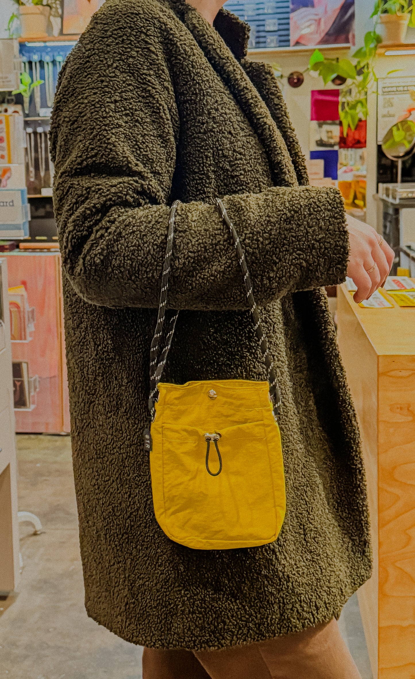 Mustard Small Drawstring Bag