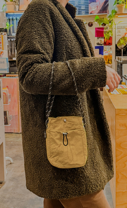 Tan Small Drawstring Bag