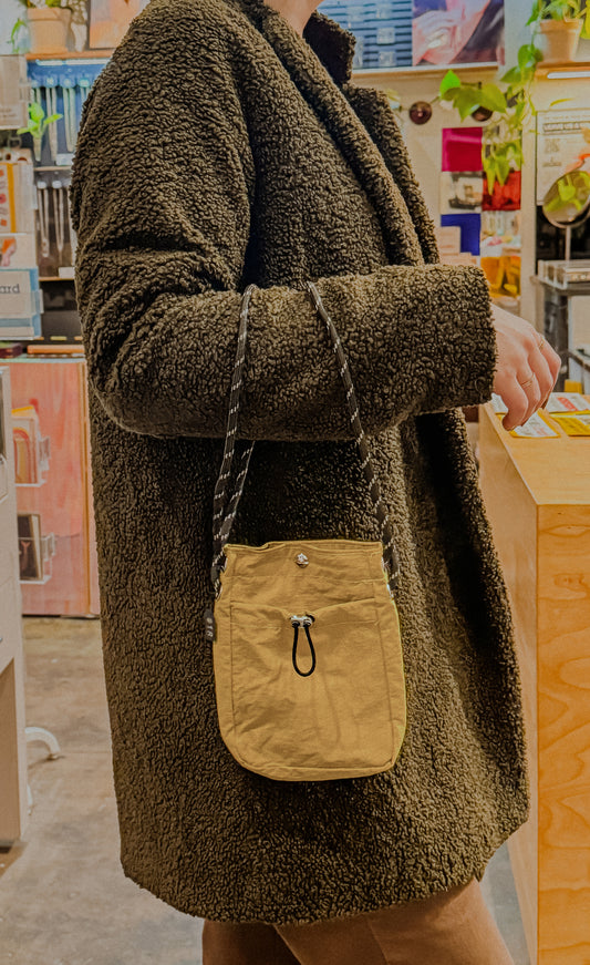 Tan Small Drawstring Bag