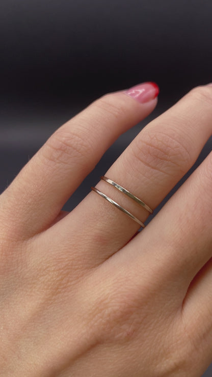 Medium Thick Ring, Solid 14K White Gold