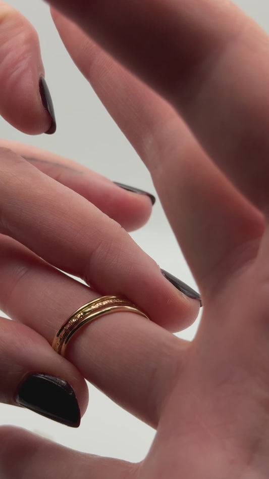Sparkle Ladder Link Ring, 14K Gold Fill