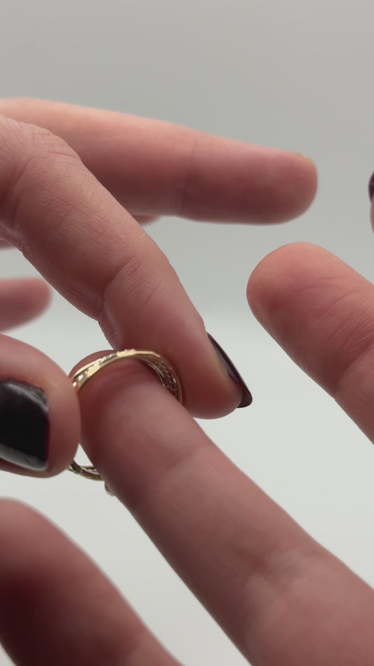 Twist Ladder Link Ring, Mixed Metal