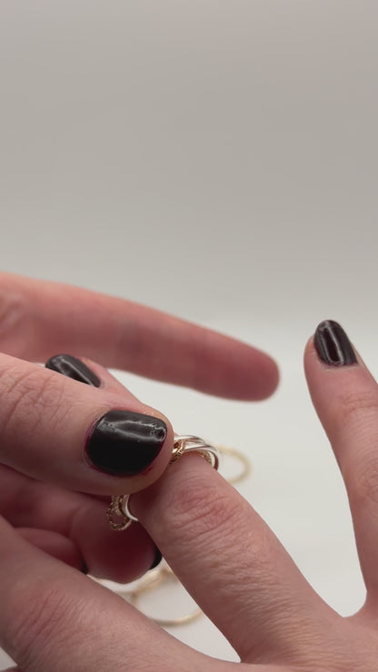 Sparkle Ladder Link Ring, Mixed Metal