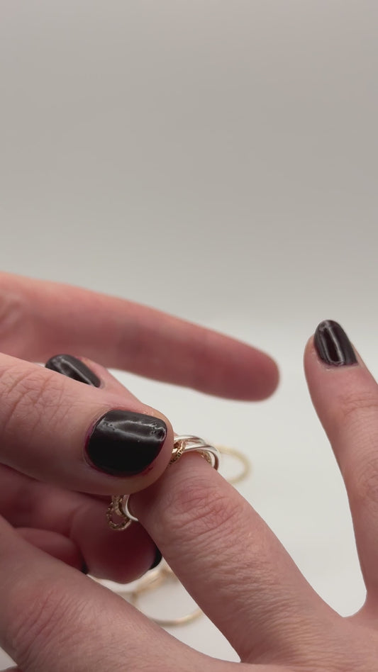 Sparkle Ladder Link Ring, Mixed Metal