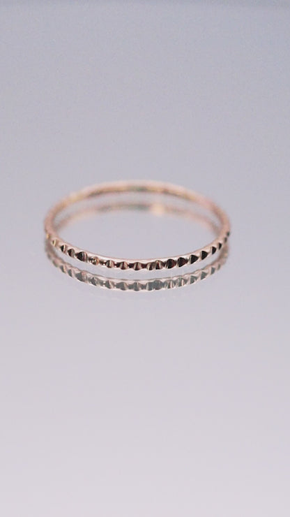 Lined Ring, 14K Rose Gold Fill