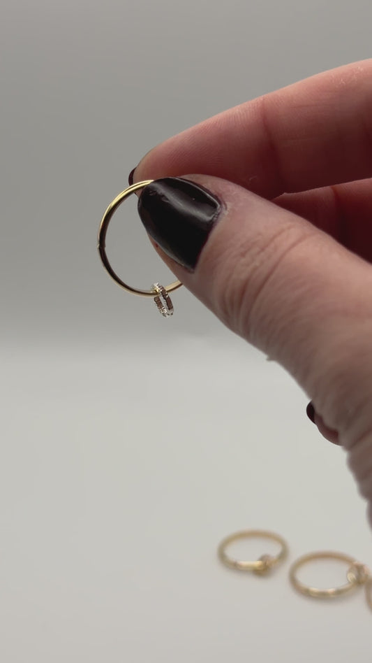 Solitaire Sparkle Link Ring, Mixed Metals