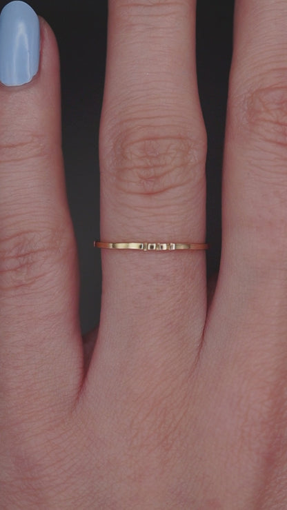 Square Lined Ring, 14K Rose Gold Fill