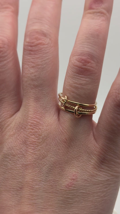Twist Ladder Link Ring, 14K Gold Fill