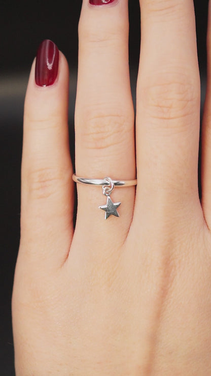 Star Charm Ring, Sterling Silver