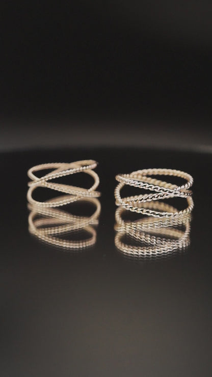 Twist Wraparound Ring, Sterling Silver