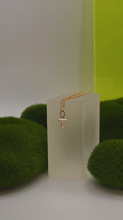 Blocky Monogram Letter Charm, 14K Gold Fill