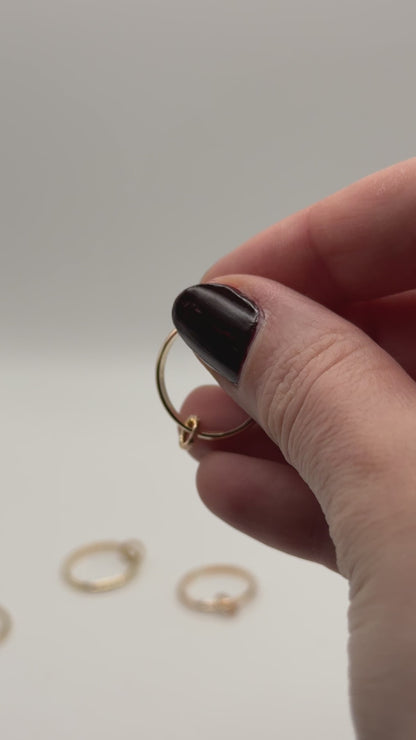 Solitaire Sparkle Link Ring, 14K Gold Fill