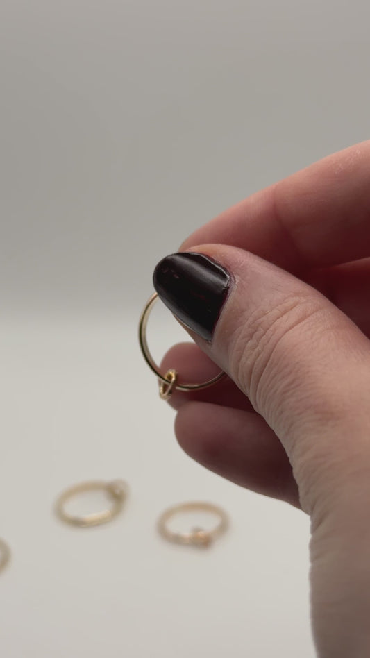Solitaire Sparkle Link Ring, 14K Gold Fill