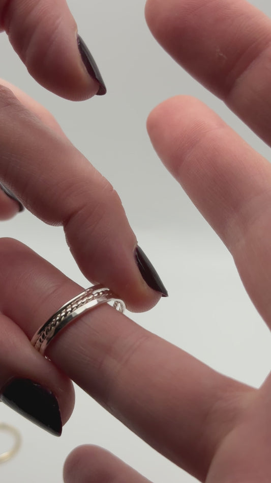 Twist Ladder Link Ring, Sterling Silver
