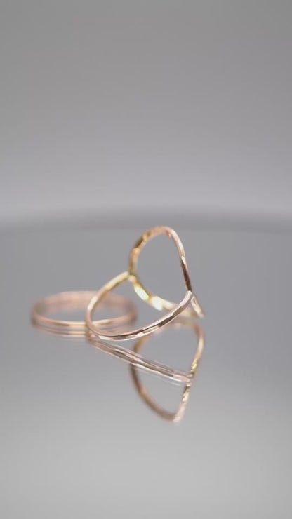 Circle Set of 2 Stacking Rings, Gold Fill, Rose Gold Fill or Sterling Silver