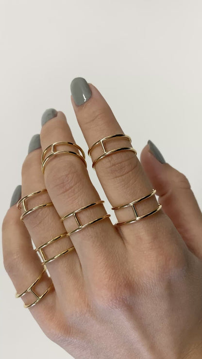 Small Cage Ring, 14K Gold Fill