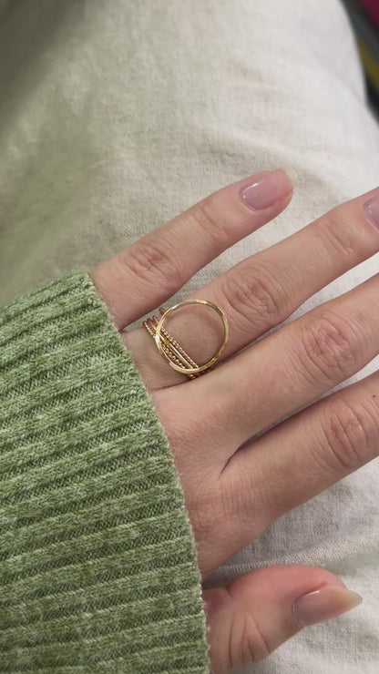 Circle Set of 4 Stacking Rings, Gold Fill, Rose Gold Fill or Sterling Silver