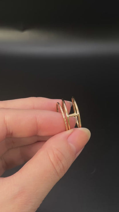 Sparkle Cage Set of 2 Stacking Rings, Gold Fill, Rose Gold Fill or Sterling Silver