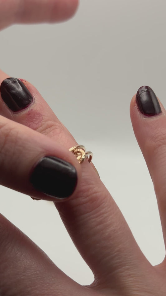 Sparkle Ladder Link Ring, 14K Rose Gold Fill