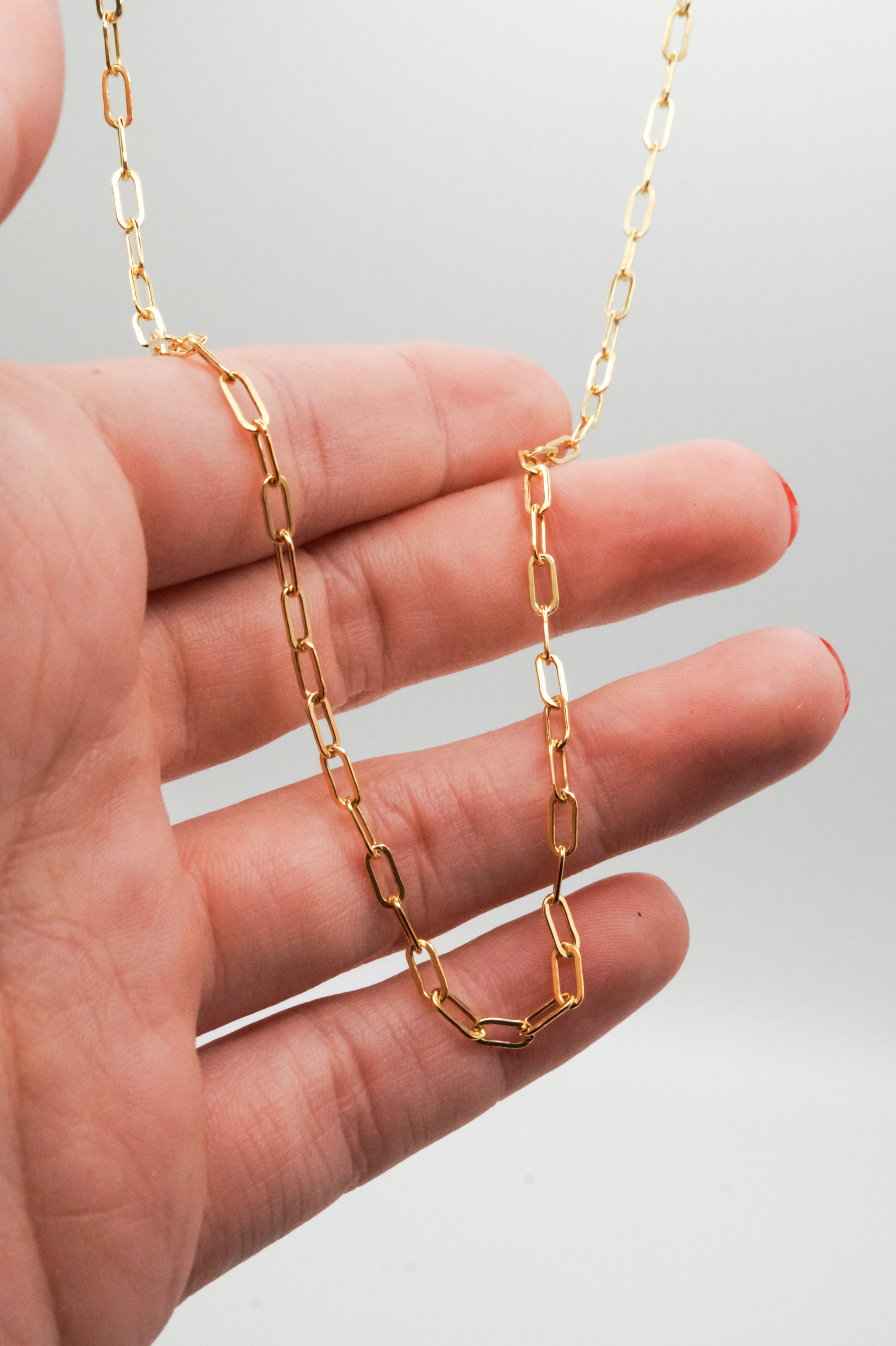 Chunky Flat Rectangular Chain Necklace