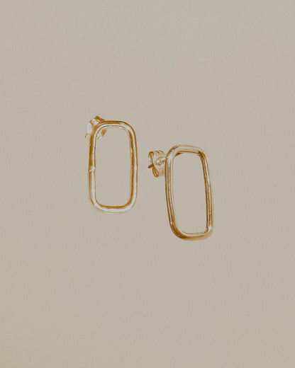 Rectangle Stud Earrings, Gold Fill, Rose Gold Fill, or Sterling Silver