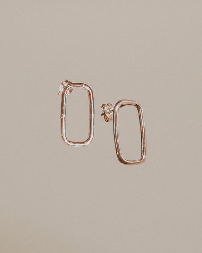 Rectangle Stud Earrings, Gold Fill, Rose Gold Fill, or Sterling Silver