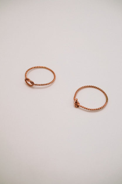 Twist Open Knot Ring, 14K Rose Gold Fill