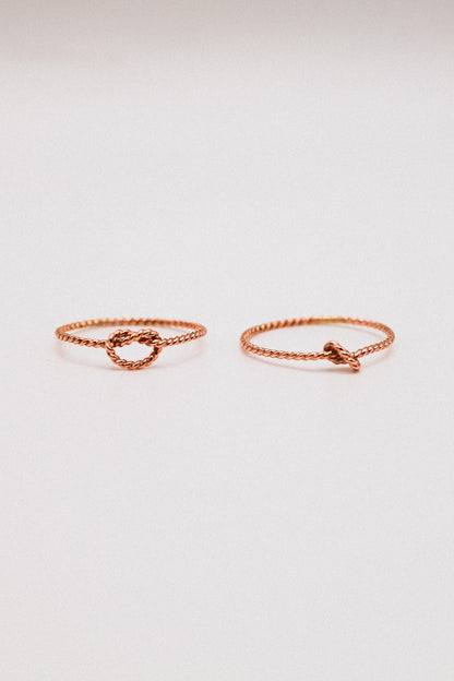 Twist Open Knot Ring, 14K Rose Gold Fill