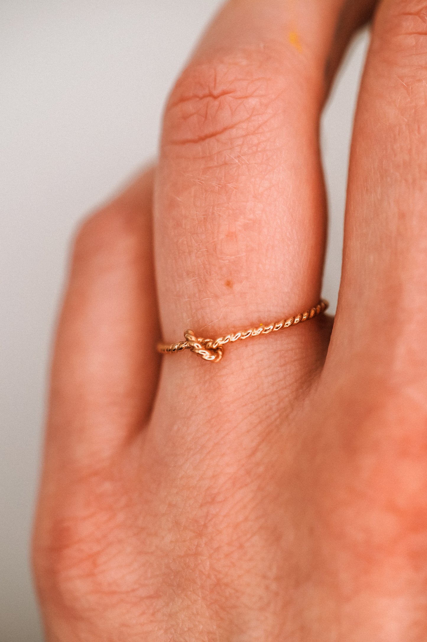 Twist Closed Knot Ring, Solid 14K Rose Gold