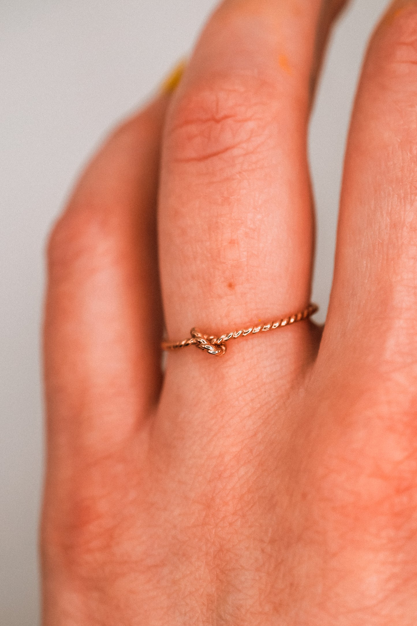 Twist Closed Knot Ring, Solid 14K Rose Gold