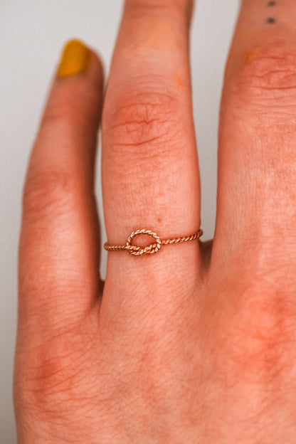 Twist Open Knot Ring, 14K Rose Gold Fill