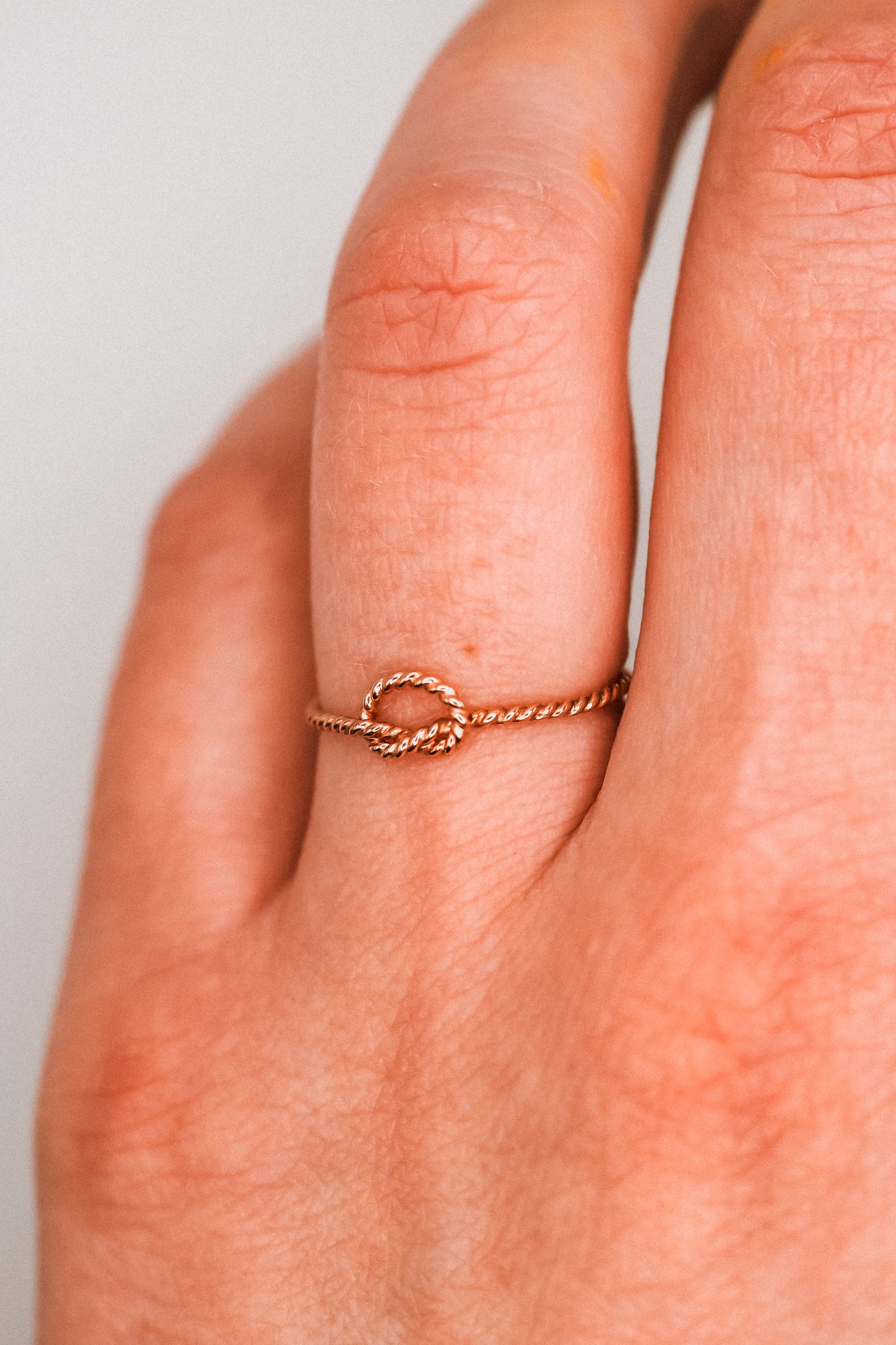 Twist Open Knot Ring, 14K Rose Gold Fill