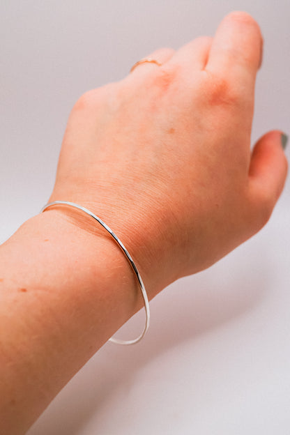 Rounded Bangle Bracelet, Gold Fill, Rose Gold Fill or Sterling Silver