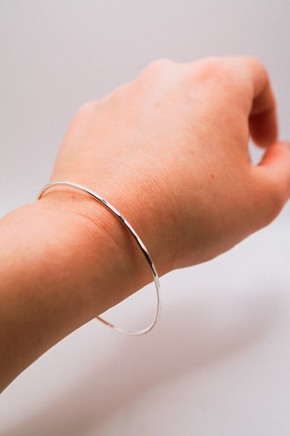 Rounded Bangle Bracelet, Gold Fill, Rose Gold Fill or Sterling Silver