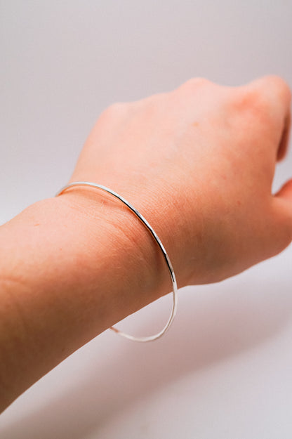 Rounded Bangle Bracelet, Gold Fill, Rose Gold Fill or Sterling Silver