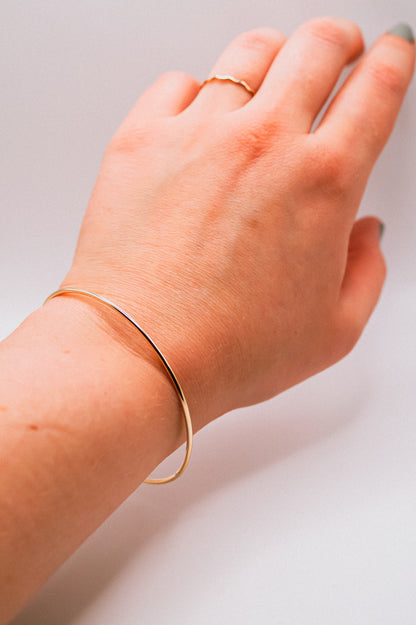 Rounded Bangle Bracelet, Gold Fill, Rose Gold Fill or Sterling Silver