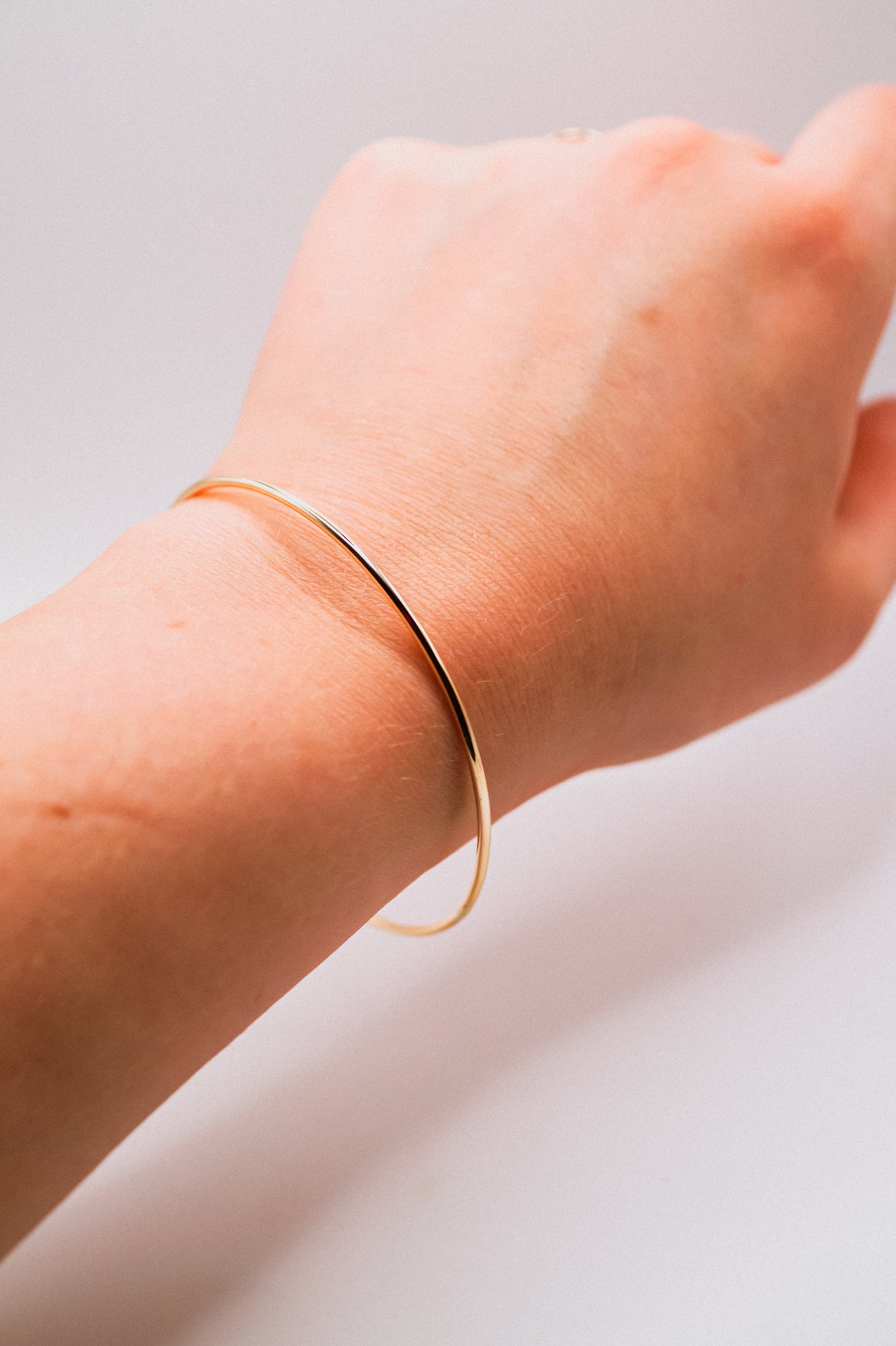 Rounded Bangle Bracelet, Gold Fill, Rose Gold Fill or Sterling Silver