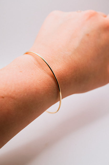 Rounded Bangle Bracelet, Gold Fill, Rose Gold Fill or Sterling Silver