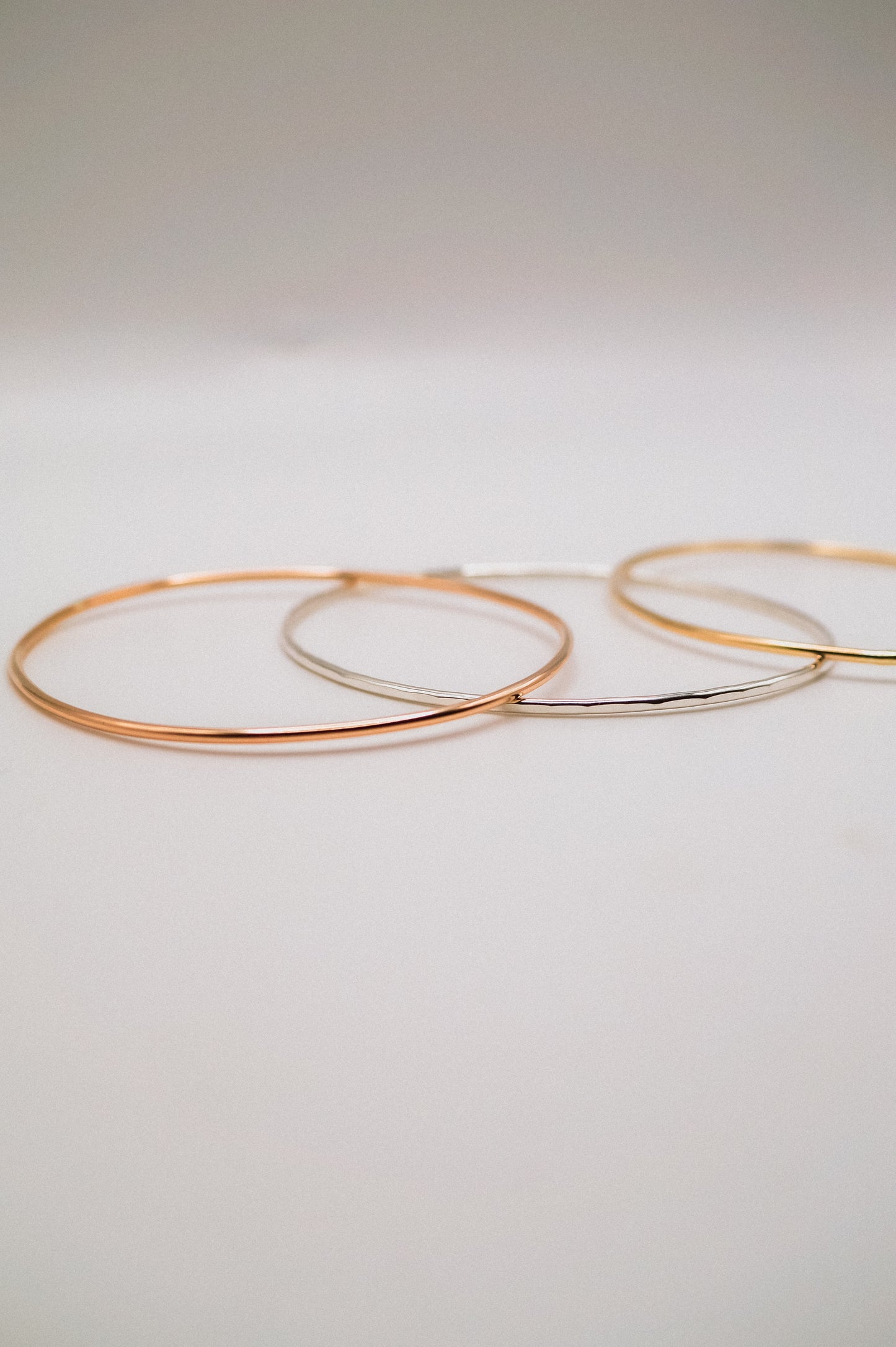 Rounded Bangle Bracelet, Gold Fill, Rose Gold Fill or Sterling Silver