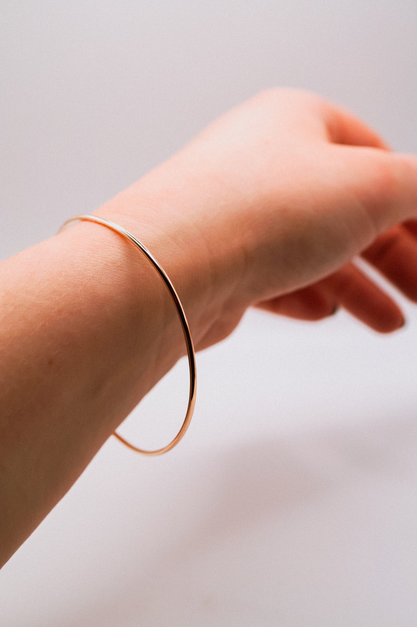 Rounded Bangle Bracelet, Gold Fill, Rose Gold Fill or Sterling Silver