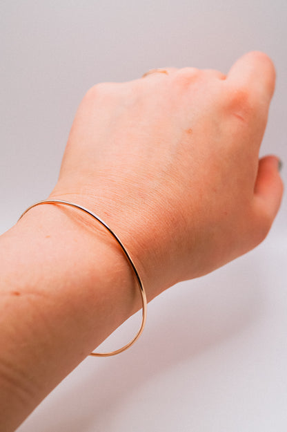 Rounded Bangle Bracelet, Gold Fill, Rose Gold Fill or Sterling Silver